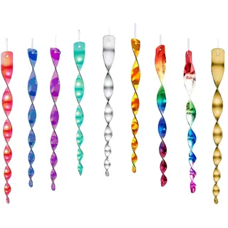 Catelves 9 Stück Reflektierende Windspirale,Windspirale Vogelabwehr,Vogelschreck Windspirale,Kann auf Bauernhöfen, Obstgärten und Gärten Verwendet Werden Vögeln Vorbeugen-9 Farben