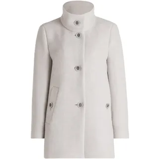 Wolljacke BETTY BARCLAY "Wollmantel mit hohem Kragen", Damen, Gr. 42, grau (hellgrau), Obermaterial: 70% Wolle mw. 30% Polyester PES., Jacken Wolljacke