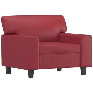 vidaXL Sessel 60 x 80 x 60 cm Weinrot mit Rollen