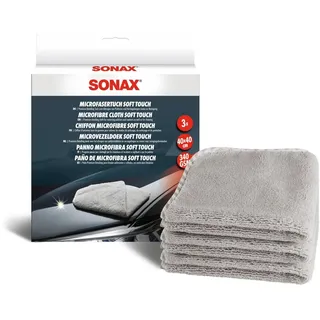 Sonax Soft Touch (3 Stück) leistungsfähiges Detailing-Tuch für Polituren, Versiegelungen und den gesamten Innenraum | Art-Nr. 04510000