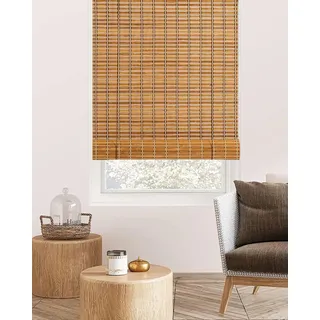 FoundGo Retro Bambus Rollo 60x120cm [50-120cm Breit] Fenster Rollo aus Bambus für Innen, Sichtschutz Sonnenschutz Bambusrollo Jalousie für Tür & Fenster (Breite x Höhe)