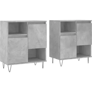 Sideboards 2 Stk. Betongrau Holzwerkstoff - Grau