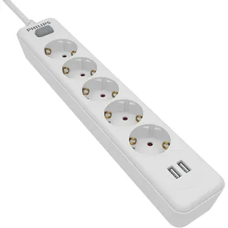 Philips Steckdosenleiste 5-fach Weiß