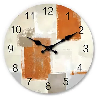 Comtex Vintage und personalisierte Farb-Holzimitat ohne Glaswanduhr, leise und einfache Wohnzimmer- und Schlafzimmer-Wanduhr ohne Tickgeräusch