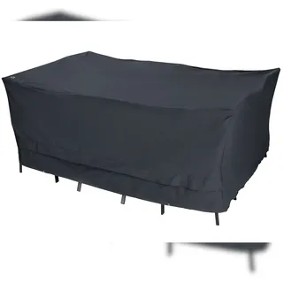 Tepro Abdeckhaube Sitzgruppe rechteckig groß 150 x 350 x 95 cm Polyethylen Schwarz