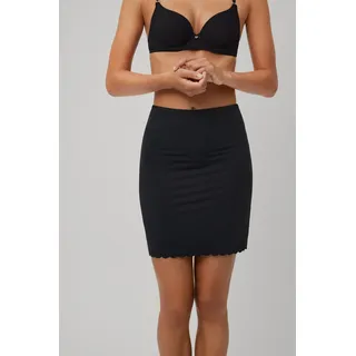 YSABEL MORA Unterrock elastisch, gewellter Saum, Gummizug, schwarz