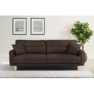 Home Affaire »TRIPLO optionale Schlafsofa mit Bettkasten, Maße B/T/H: 215/100/89 cm« Wahlweise Bettfunktion - Liegefläche 145x191 cm, Rücken-, Zierkissen,