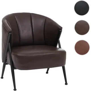 Sessel HWC-P30, Polster-/Cocktail-/Clubsessel Lounge Chair Vintage Retro Industrial Metall Kunstlede