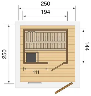 Bild von Saunahaus Mikkeli Sparset 7,5 kW OS Steuerung