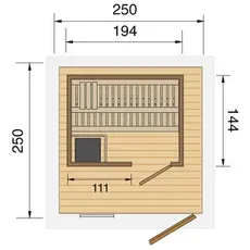 Bild von Saunahaus Mikkeli Sparset 7,5 kW OS Steuerung