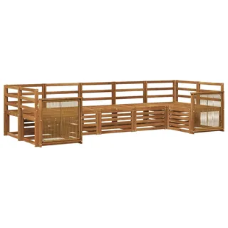 vidaXL Outdoor-Sofagarnitur 6 stk. Natur Massivholz Akazie - Braun