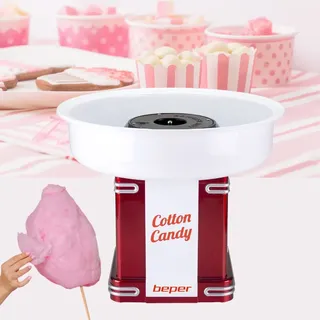 BEPER Zuckerwattemaschine, Rot Weiß, 30.5 x 21 x 31.5 cm 90.396Y