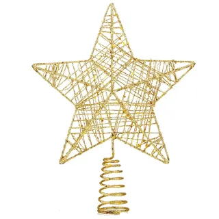 Baumspitze - Christbaumspitze und Tannenbaum Aufstecker - Ideale Spitze für den Weihnachtsbaum zu Weihnachten Tannenbaumspitze (Gold, 1x)