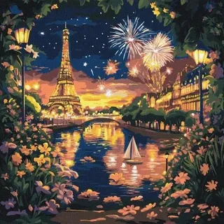 Malen nach Zahlen – „Salut à Paris“ 40 x 40 cm – Ideyka
