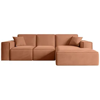 altdecor Ecksofa, Koralle, Textil, 6-Sitzer, L-Form, Ottomane rechts, 266x169 cm, Wohnzimmer, Sofas - Couches, Wohnlandschaften, Ecksofas
