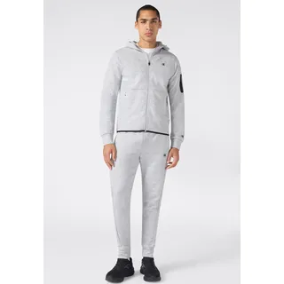 Jogginganzug CHAMPION "SPORTWEAR ZIP-UP HOODIE SWEATSUIT Slim Fit", Herren, Gr. S, grau (noxm, noxm), Obermaterial: 75% Baumwolle, 25% Polyester, Sportanzüge Jogginganzug, zweiteiliges Set, Slim Fit Schnitt, aus Baumwolle und Polyester
