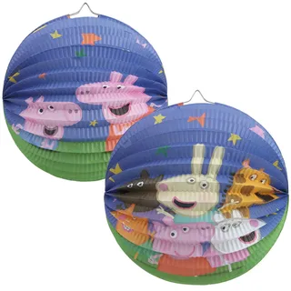 com-four® 2X Ballon-Laterne - Papierlampion zur Herbstzeit - Martinslaterne für Lichterumzug - Papierlaterne zu Halloween und Sankt Martin - Faltlaterne