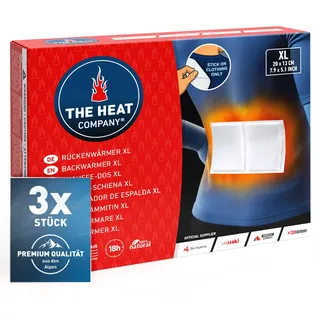 THE HEAT COMPANY Rückenwärmer XL - 3 Stück – Wärmepflaster für Rücken & Körper - EXTRA WARM - perfekt als Körperwärmer - 18 Stunden wohlige Wärme - rein natürlich