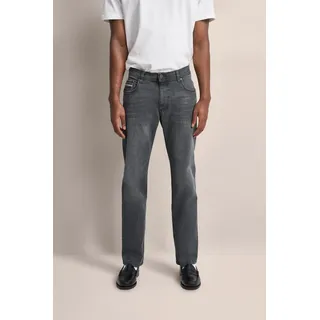 5-Pocket-Jeans BUGATTI "Basic Essential", Herren, Gr. 36, Länge 34, grau (284, dunkelgrau), 97% Baumwolle, 3% Elasthan, Jeans 5-Pocket-Jeans, Authentic Denim