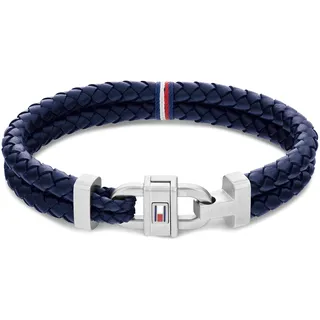 Tommy Hilfiger Jewelry Armband für Herren aus Leder mit Edelstahlverschluss - Erhältlich aus Blau oder Schwarz