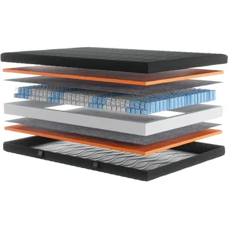 Taschenfederkernmatratze OTTO HOME "Black Diamond Comfort, Matratze 90x200, 140x200 cm & weitere Größen" Gr. 4, schwarz, B:90cm H:20cm L:200cm, Bezug: 100% Polyester. Steppfüllung: 100% Polyester, Matratzen, Taschenfederkernmatratze, 7-Zonen, H2 / H3 / H4, ergonomisch, atmungsaktiv