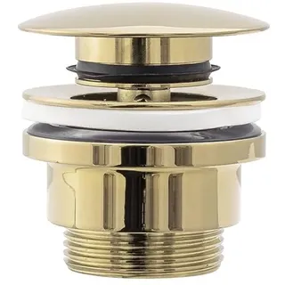 Rea Waschbeckenstöpsel universal click-clack Gold Pop-Up Ablaufgarnitur für Waschbecken & Waschtisch (Gold)
