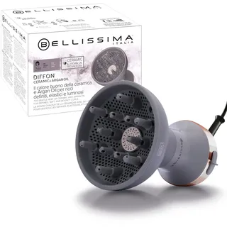 Bellissima Diffon Ceramic Argan Heißluftdiffusor für lockiges Haar, Keramik- und Arganöl-Technologie, schonende Trocknung, 2 Luft/Temperaturstufen, 700 W