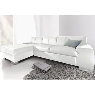 DOMO collection Ecksofa »Star L-Form«, wahlweise mit Bettfunktion, weiß