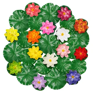 Sixfolo Künstliche Lotusblume und Seerosenblätter Set,28 Stück