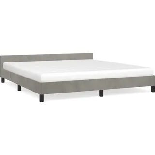 vidaXL Bettgestell ohne Matratze Hellgrau 180x200 cm Samt - Grau