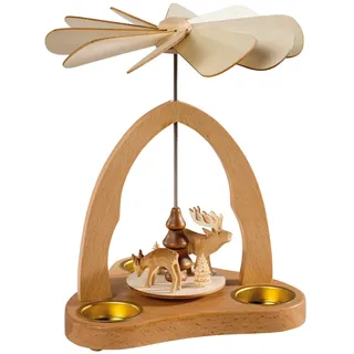 SAICO Original Weihnachtspyramide »Tischpyramide, mit geschnitzten Figuren« für 3 Teelichte, HxØ: 23x18 cm