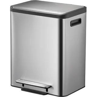 EKO Ecocasa Mülltrennsystem, Rostfreier Stahl, Silber/Schwarz/Grün, 2 x 15 L