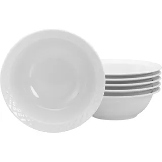 Müslischale CREATABLE "Polo, Schalen-Set, 6-tlg.", weiß, B:14,5cm H:19,5cm T:18,5cm, Porzellan, Schüsseln, Müslischale, Europäische Spitzenqualität, Manufakturstil, Ausdrucksstarkes Relief