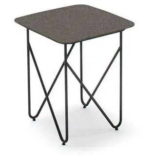 Schöner Wohnen Couchtisch , Anthrazit, Grau , Metall, Keramik , quadratisch , rund, Haarnadel , 43x49x43 cm , Goldenes M, Made in Germany, Dgm , einfacher Aufbau , Wohnzimmer, Wohnzimmertische, Couchtische, Couchtische Keramik