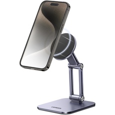 UGREEN Magnetischer Handy Ständer Magsafe Handyhalter Tisch Faltbarer iPhone Ständer mit Metallringe kompatibel mit iPhone 15 14 13 12 Pro Max und Magsafe Hülle, Galaxy S23 Ultra S23+ usw. (Grau)
