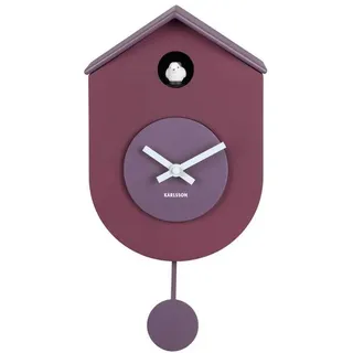 Karlsson Wanduhr Kuckucksuhr mit Pendel, dunkelviolett und süßer Lavendel