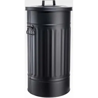 Retro Mülltonne Oskar 40l mit Deckel und Tragegriffen | Abfalleimer für Küche, gelber Sack, Pfandbehälter, Futtertonne, Wäschetonne und Papierkorb