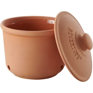 RÖMERTOPF Romertopf Frische Topf Medium 1 Liter Vorratstopf aus natürlicher Keramik Frischhaltedosen Aufbewahrungsbehälter Ø 16cm, Höhe 17cm