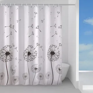 Gedy G-Desiderio 180 x 200 cm, aus PES, 100 % wasserdicht, Finish Wei脽 und Schwarz, Design R&S, Duschvorhang mit 12 Ringen, 2 Jahre , einzigartig