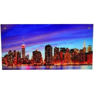 MCW Glasbild NEW York Multicolor , Glas , 100x50 cm , Bilder & Rahmen, Bilder, Glasbilder