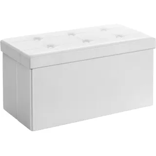 Songmics Polsterbank Gepolstert Klassikweiß 76 x 0 x 0 cm