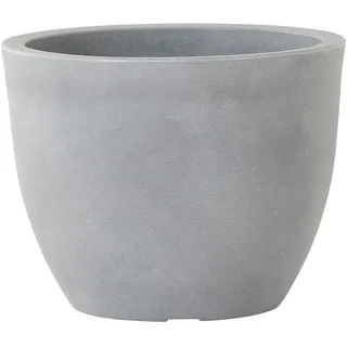 Siena Garden Pflanzentopf , Grau , Kunststoff , Steinoptik , rund , 30.7 cm , Dekoration, Blumen & Blumentöpfe, Übertöpfe