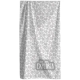 MTOnlinehandel Fernweh Badetuch 100 x 200 cm grau