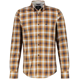 LERROS Karohemd »LERROS Langarmhemd, Fischgratstruktur, kariert«, braun