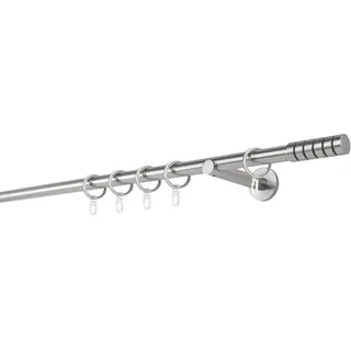 MYDECO Vorhangstange Rillcube 1-läufig Ø 20 mm 200 cm Silber