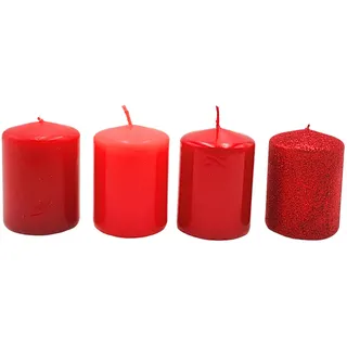 Dekohelden24 Adventskerzen 4 St. rot