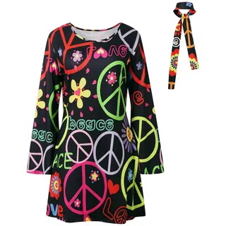 70er Jahre Outfit Damen Casual Rundhals Tunika Damen Langarm 3/4 Arm Shirt Blumen Hippie Kleidung Boho Kleidung Festliches Oberteil Sommer Outfits