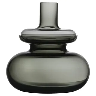 Zone Denmark Inu Vase – Mundgeblasenes Glas – Zweiteilig Wende-Design – Skandinavische Deko – Durchm. 23 cm, Höhe 25 cm – Rauchgrau (Smoked Grey)