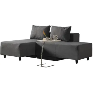 Stylish Corner Sofa-Bed, Dark Grey, 180 x 150 x 60 cm | 100% Metal Frame, 100% Polyester Fabric | Comfortable & Space-Saving Design