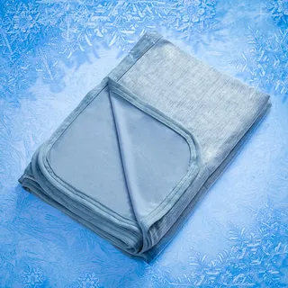 MH MYLUNE HOME Kühldecke Ultra Leichte Sommerdecke Arc-Chill Q-Max>0.458 Kühlende Bettdecke 200x220 Sommerbettdecke Kuscheldecke Wohndecke Reisedecke Cooling Blanket (Blau, 200 x 220 cm)